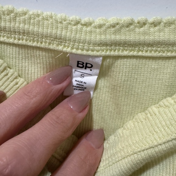 BP Light Yellow Ribbed Top - Picture 2 of 3
